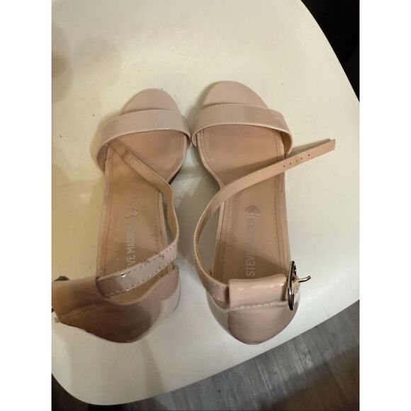 Steve Madden Women's Open Toe Ankle Strap Block Heel JCarrson Sandals Nude Sz 7 - Picture 4 of 14